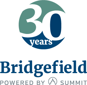 Bridgefield 30th anniversary logo.