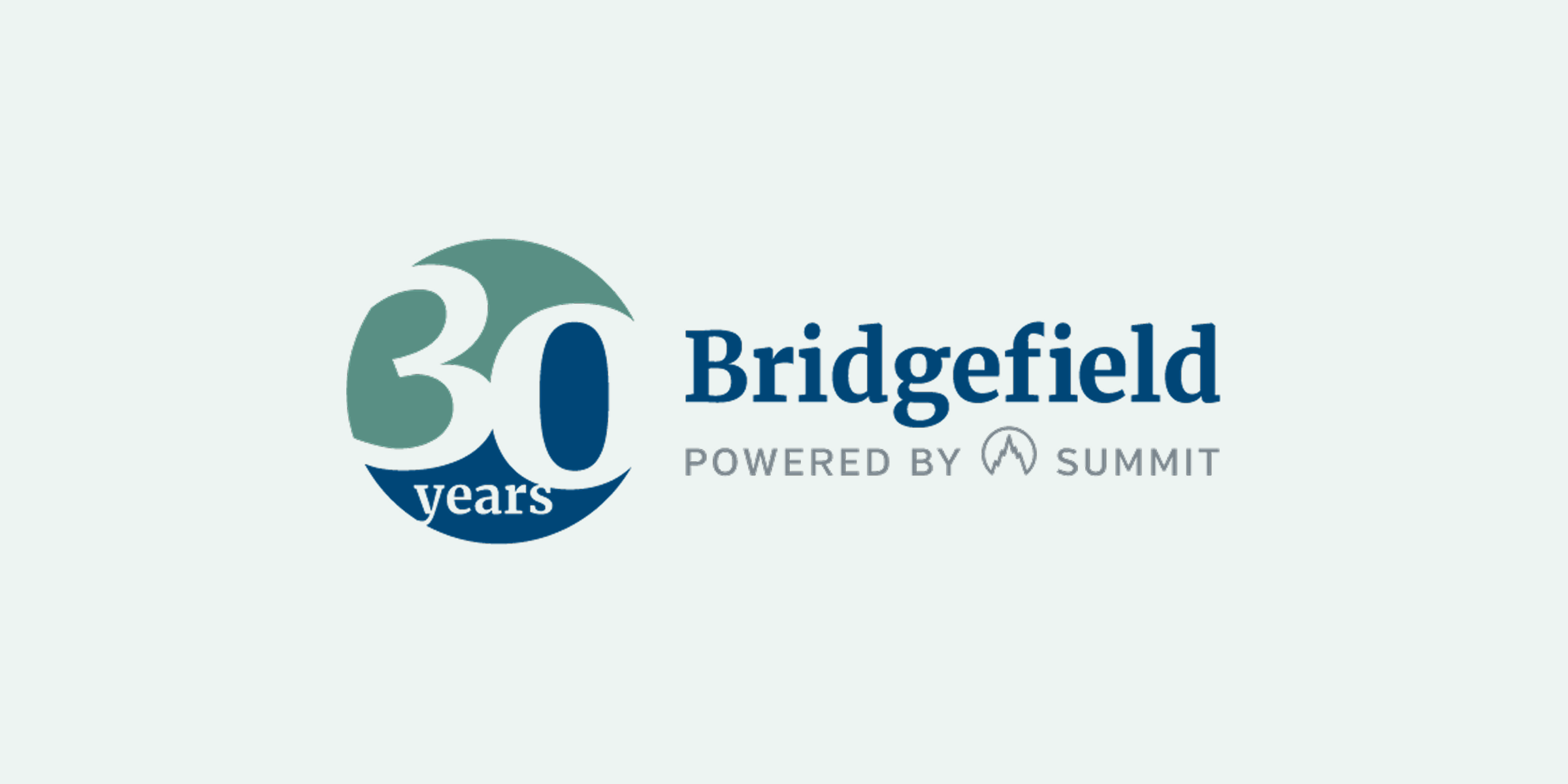 Bridgefield 30th anniversary logo.